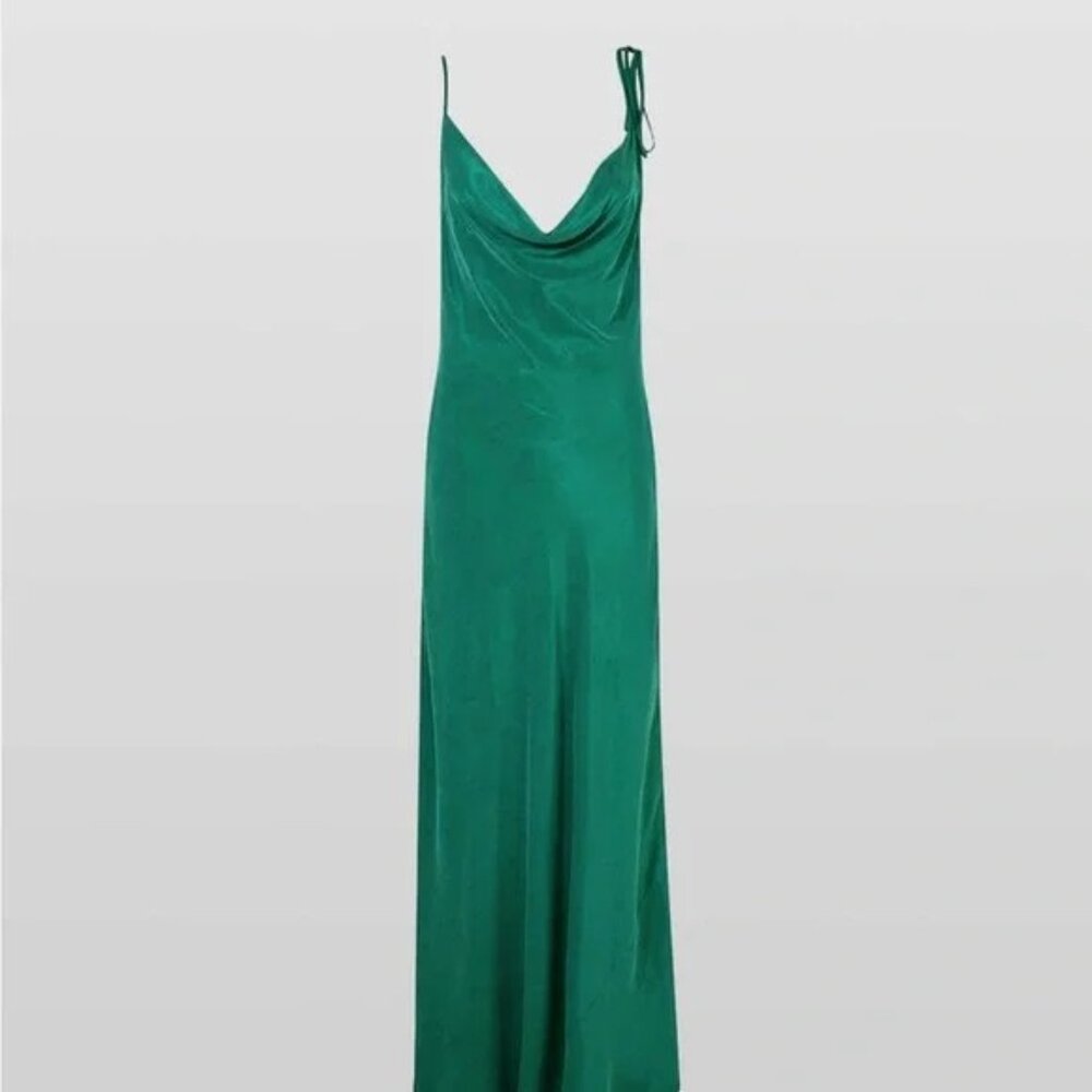 Rat & Boa Ophelia Dress- Green Maxi with Back Chain